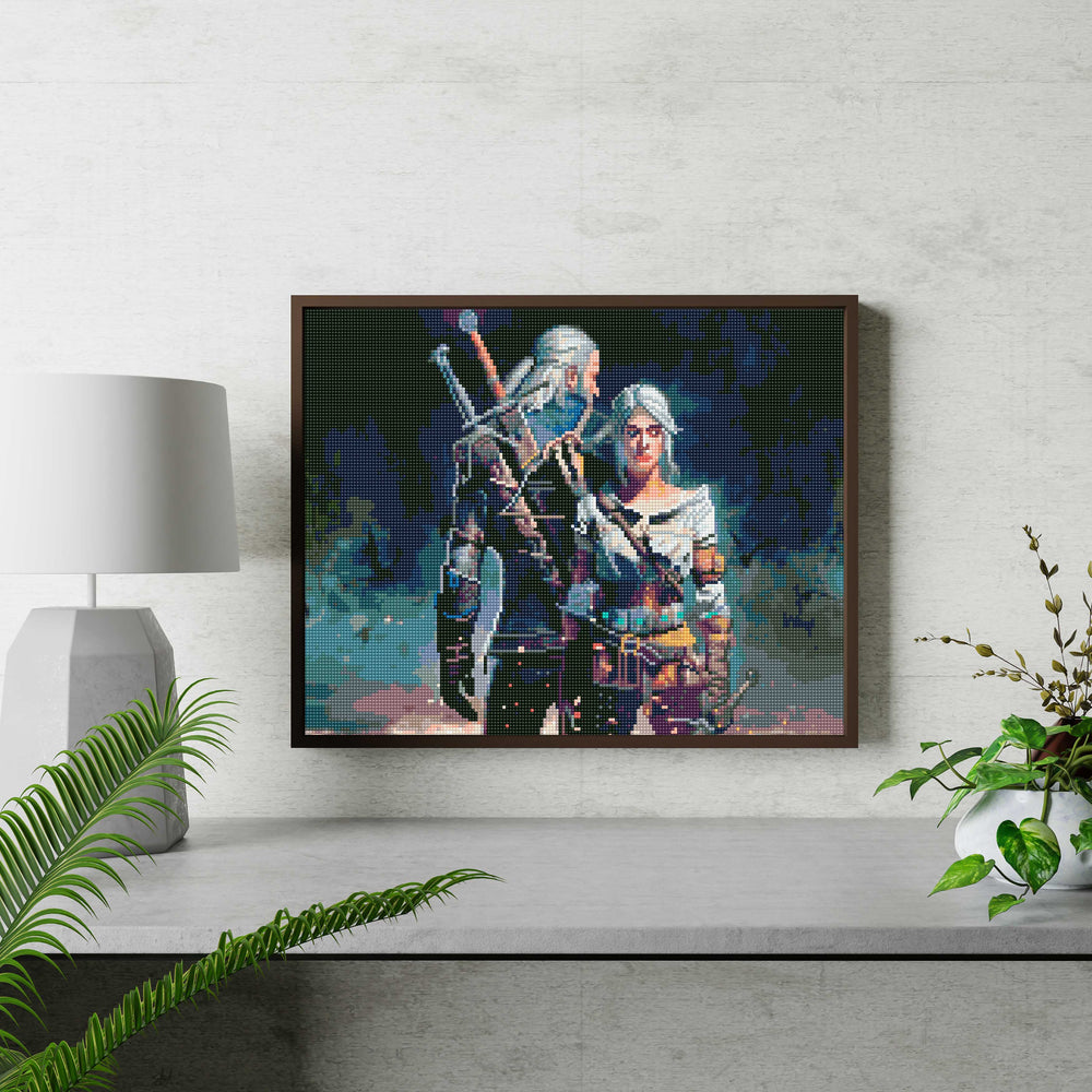 
                      
                        5D Diamond Painting Set 40x50 with frame - Witcher Geralt and Ciri
                      
                    