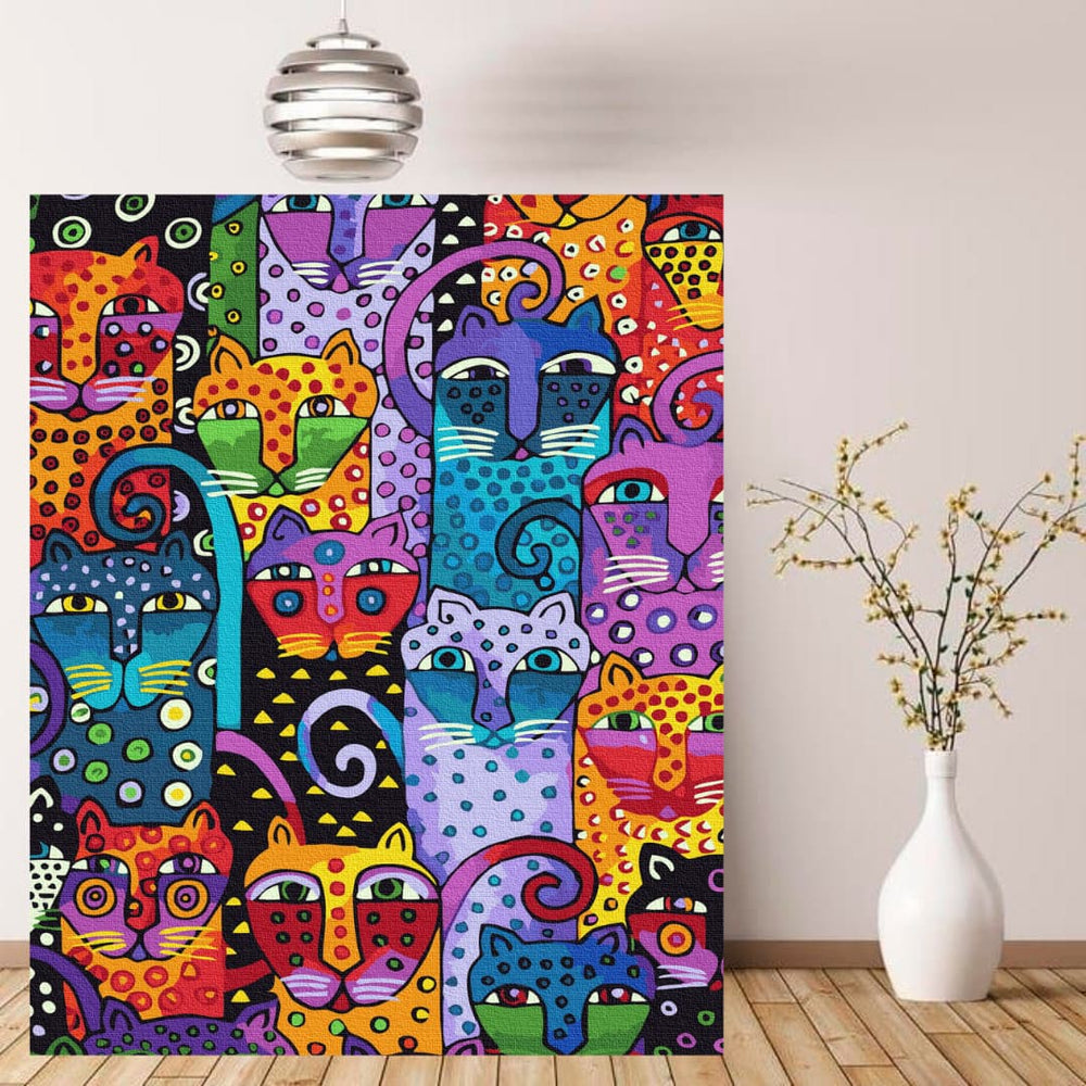 
                      
                        Painting after numbers - multicolored cats
                      
                    