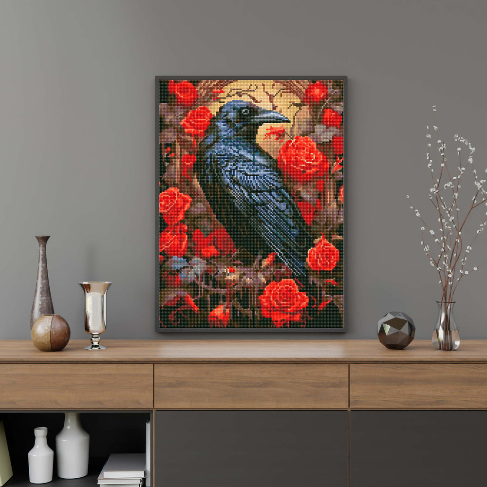 
                      
                        5D Diamond Painting Set 40x50 with frame - Crow and Rose
                      
                    