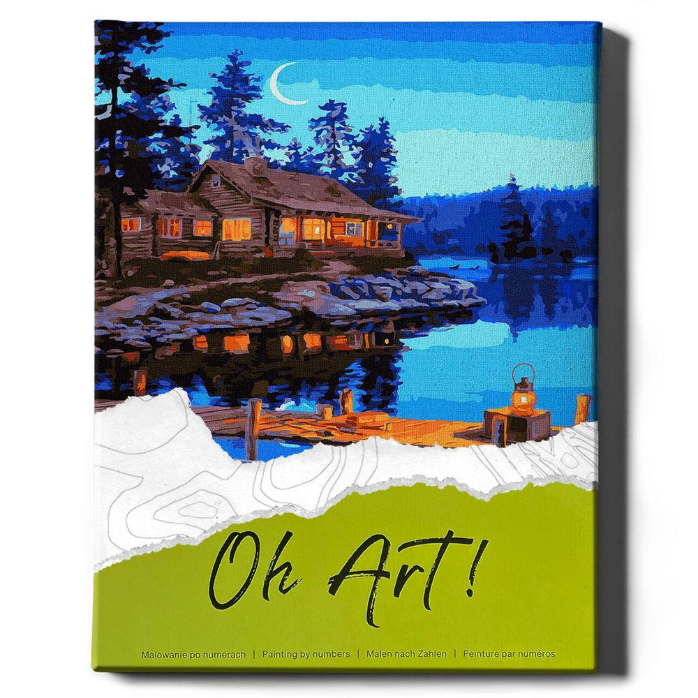 Painting by numbers - Cabin by the lake